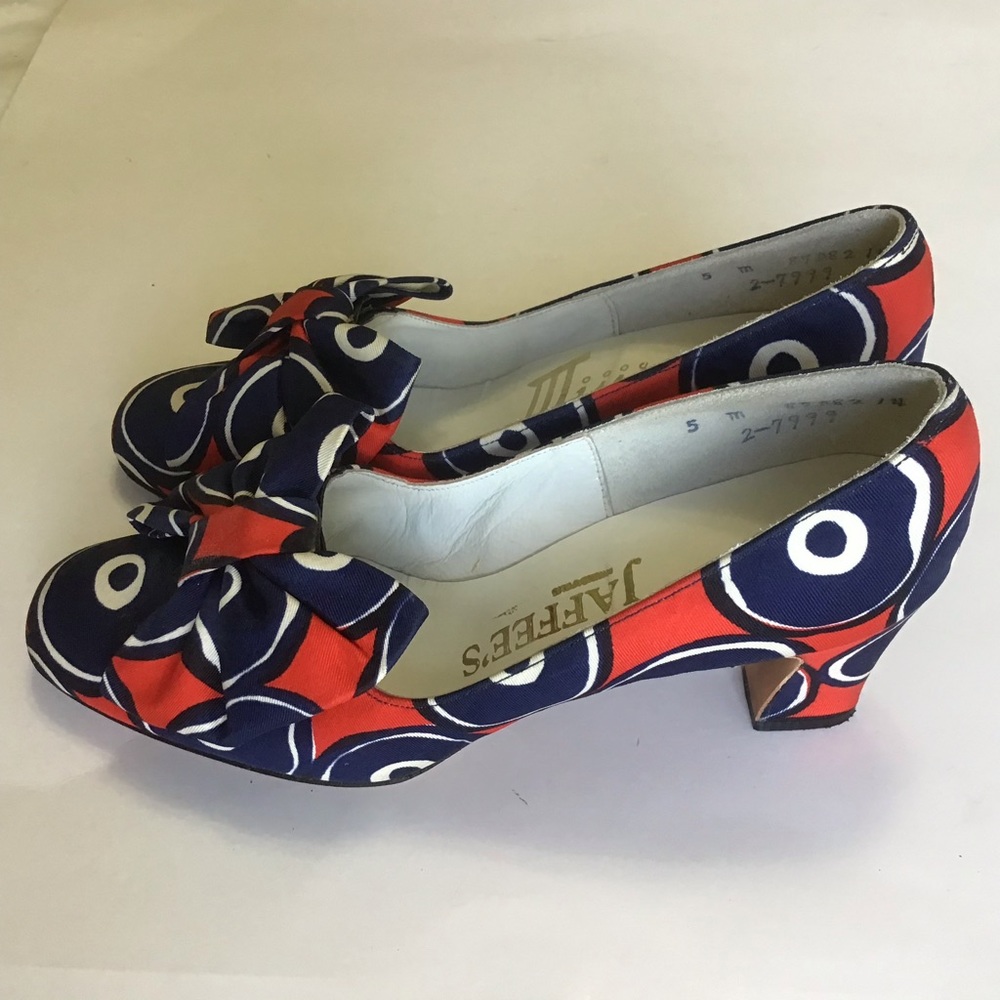 Vintage 1950’s/60’s JAFFEE’S Mijji Pumps, Red, white & blue! - Picture 2 of 14
